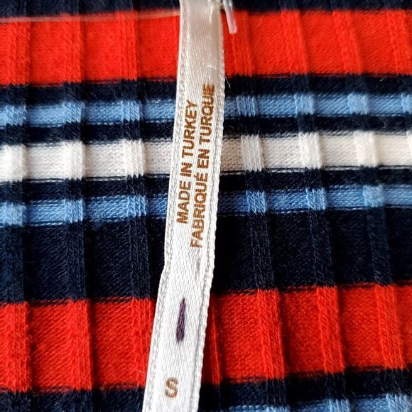 🔸️Free People Red & Blue Striped Ribbed & Cropped Long Sleeve Top Small - Picture 8 of 10